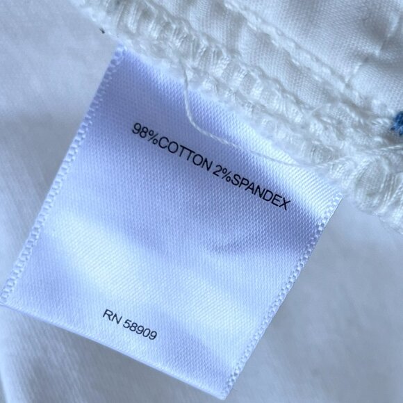 A Loves A Boyfriend Jeans Ecru White Size 30 High Rise Straight Leg Distressed - Picture 7 of 7